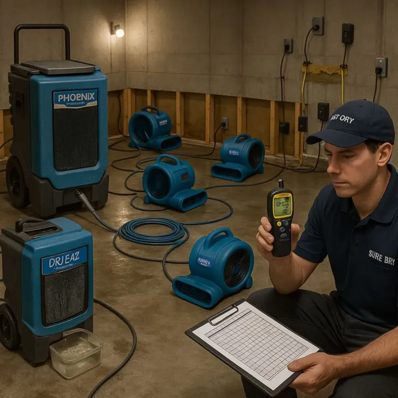 Structural Drying and Dehumidification process in Langley, WA